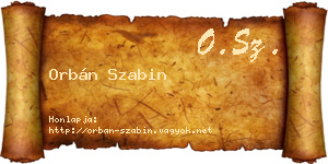 Orbán Szabin névjegykártya