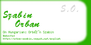 szabin orban business card